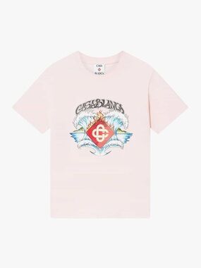 Casablanca Kids Pink Graphic Logo Tee unisex